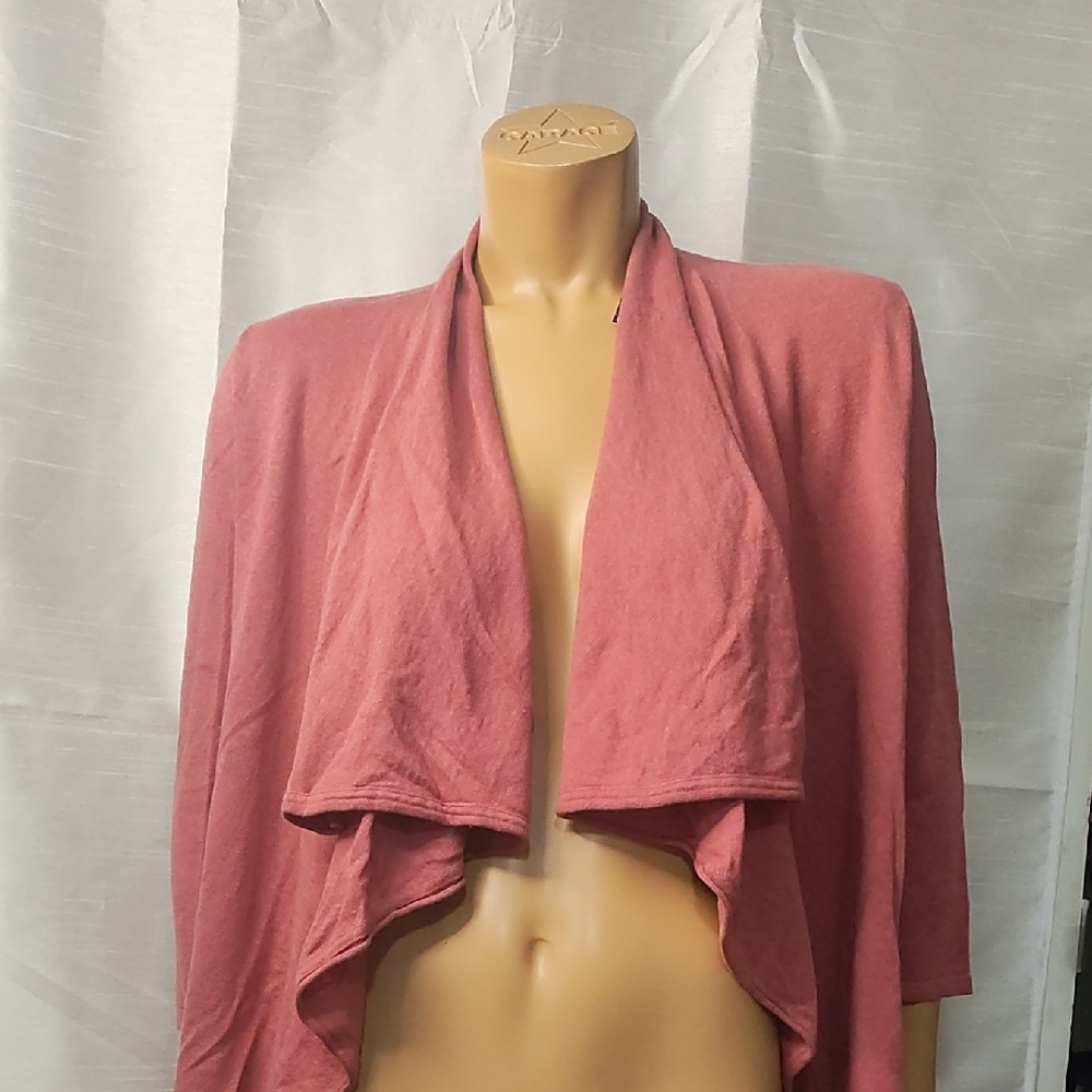American‎ Living Dusty Rose Shrug with Waterfall Collar